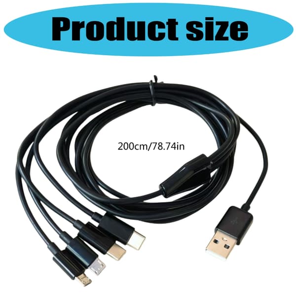 MultiDevice USB-opladerkabel 4-i-1-design understøtter Type C- og Micro USB-stik til alsidige opladningsbehov White