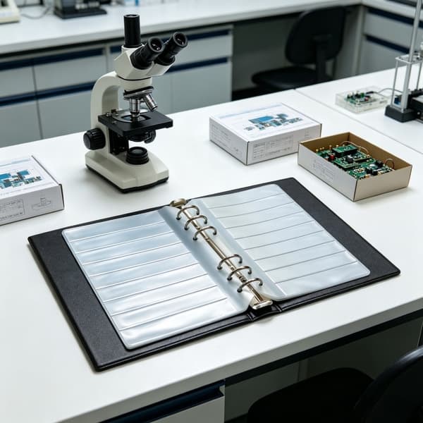 PVC-komponentprøvebok med 20 utskiftbare sider, oppbevaringsbokserstatning null - 9 lines