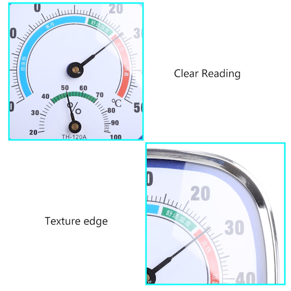 Analog Termometer Hygrometer Temperaturmätare Luftfuktighetsmätare Inomhus Utomhus