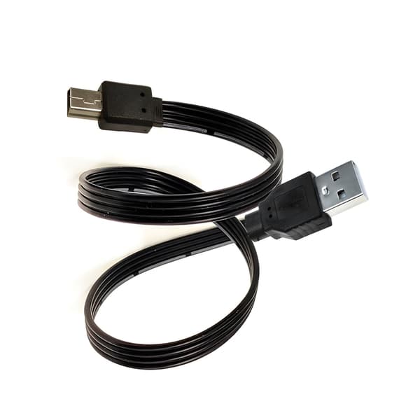 Retvinklet USB til Mini USB-kabel Silikone fladt kabel velegnet til opladning 10cm Bend right