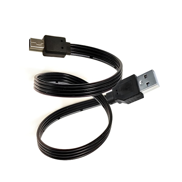 Vinkelrett USB til Mini USB-kabel Silikon Flat Ledning Egnet for Lading 0.3m Bend left