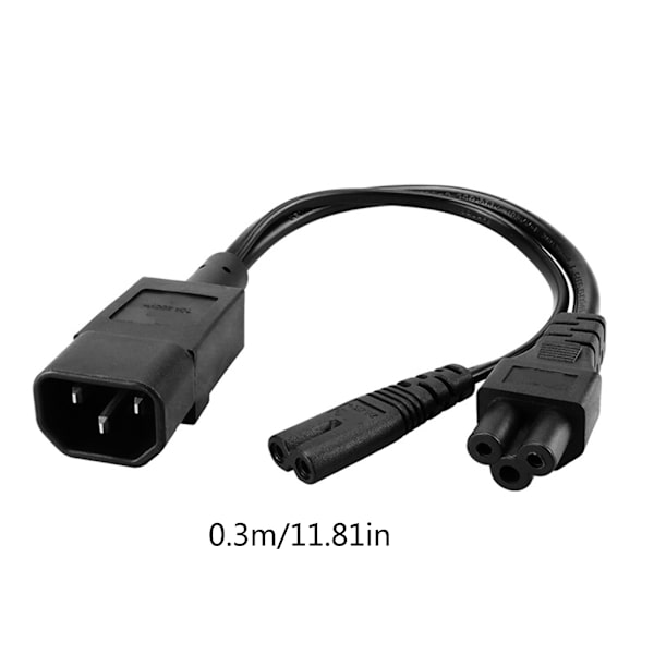 Hane C14 till Hona IEC320-C7+C5 Y-delare Strömkonverterare Kabel Förlängningsledning