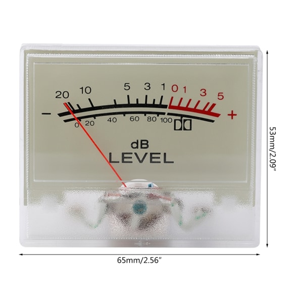 Uppgraderad nivåmätare med Clear Scale DB Level Header VU-mätare Power Gul bakgrundsbelysning