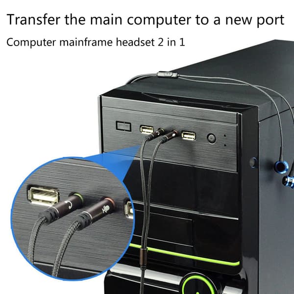 2 i 1 Hovedtelefonledning Universal Lyd-Udvidelsesadapterkabel til -hyperX Cloud II/Alpha-//Cloud Hovedtelefon