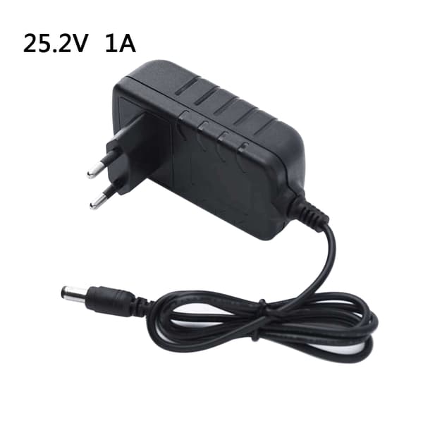 USA/EU-plugg 25,2V 1A lader 25,2V litiumbatterilader strømadapter bærbar EU