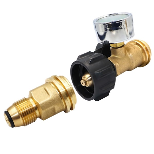 Propan LP TANK POL Serviceventil till QCC Utlopp Mässing Adapter Del Camping