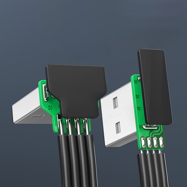 USB til USB 5-bens retvinklet kabel 480 Mbps dataoverførsel opladning USB 2.0 10cm USB left