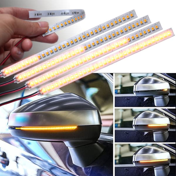 Dynamisk LED Bil Sidespeil Strip Lys Blinklys Indikator Lys Strip 28cm