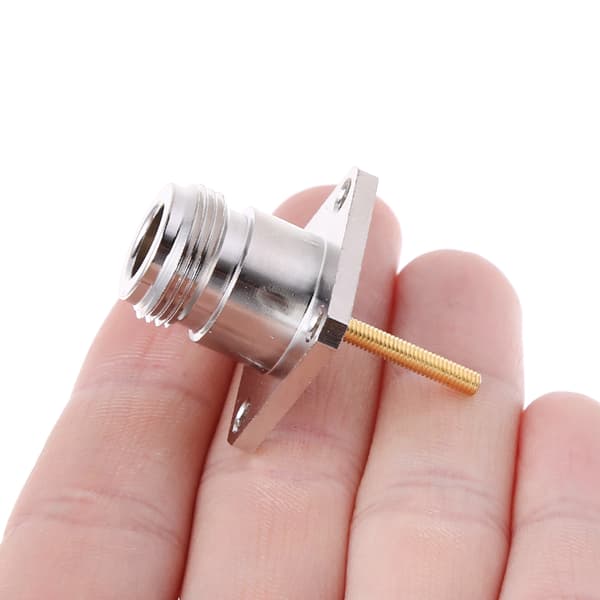 Messing N Hunn Jack-kontakt med 4-hulls Flensmontering Chassis RF Adapter Lang S