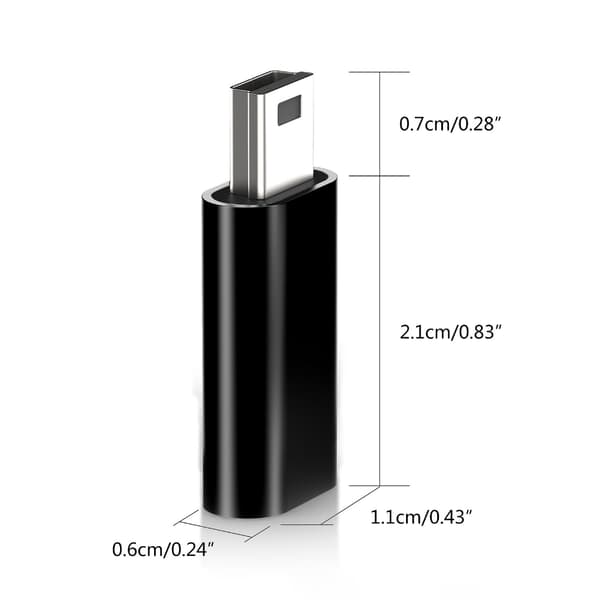 Mini USB til USB C Adapter USB C til Mini USB Adapter USB C Hun til Mini USB Silver
