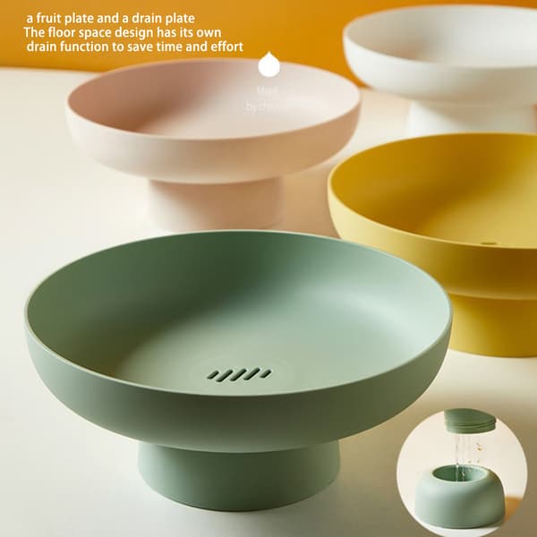 Frugtskål Rund Afløbsfrugtkurv Moderne Stil Beholder til Køkkenbord Midtpunkt Apricot powder