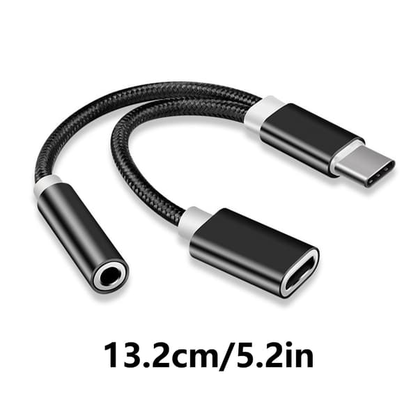 2 i 1 USB C Lydkonverter med Hurtig Opladningsfunktion til Smartphone