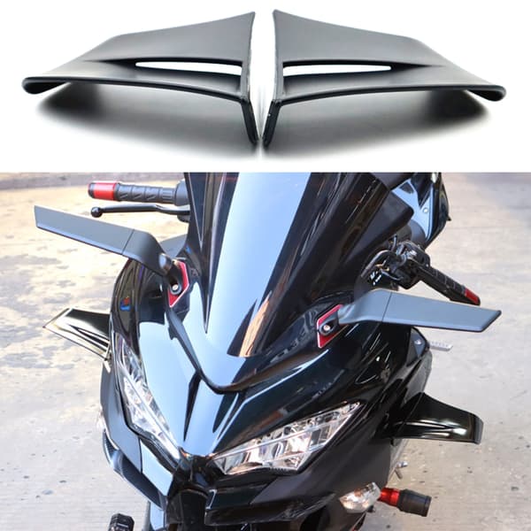 Spoiler Aerodynamisk Vinge Motorcykel Tilbehør Sidekåbe Winglets Vindvinge Glossy black