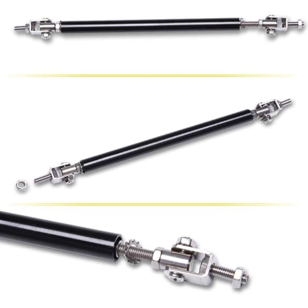 Justerbara Splitter Struts Rods för säker läppsplitter och diffusormontering Black 200mm