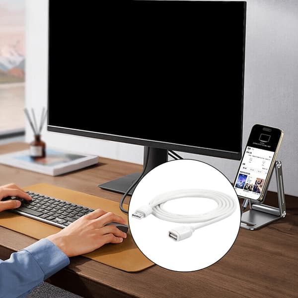 USB 2.0 Forlængerkabel Han til Hun Datakabel Forlængerkabel til Laptop USB 2m