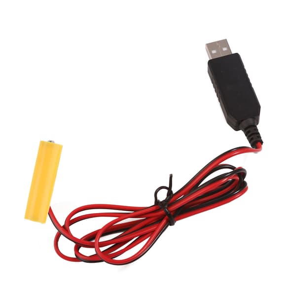 USB 5V 2A - 3V LR6 AA -pariston korvaava virtajohto null - 1m