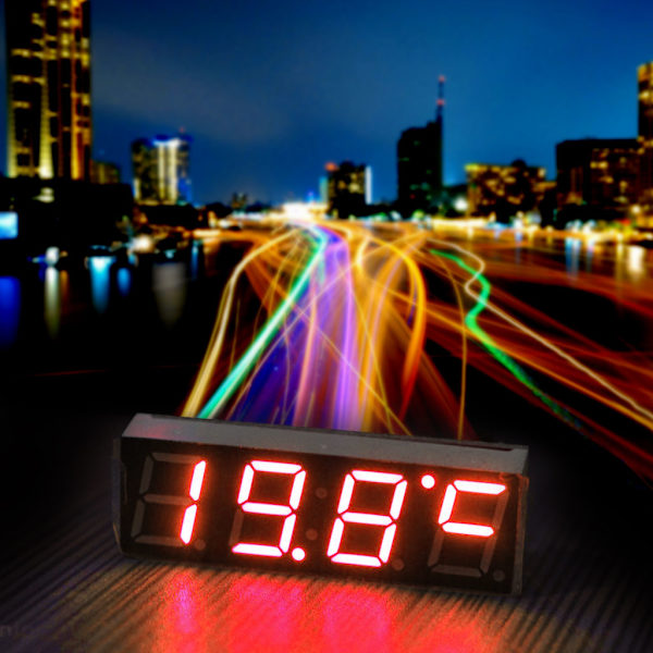 Multifunktionell Digital Bil LED Elektronisk Klocka för Tid Temperatur Spänning 3 i 1 Mätare 12V 5-20V