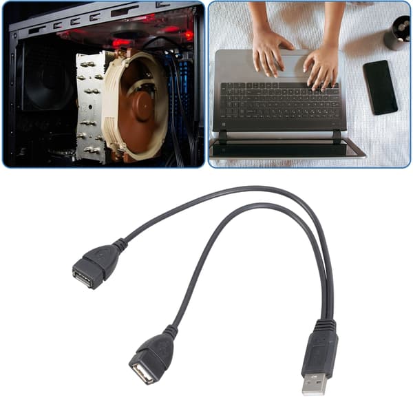 USB 2.0 Han til Dobbelt USB Hun Y Splitter Kabel Strømledning til Laptop Tablet Smartphones Dataoverførsel og Strøm