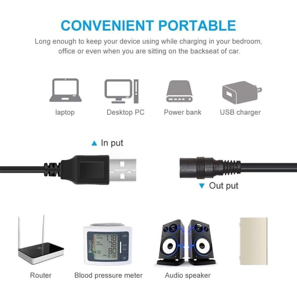 USB 5V til DC9V 12V Strømkabel til Routere Højttaler USB til DC5.5x2.5mm 8 Adaptere Opladerkabel Strømledning null - 5V line 8 headers