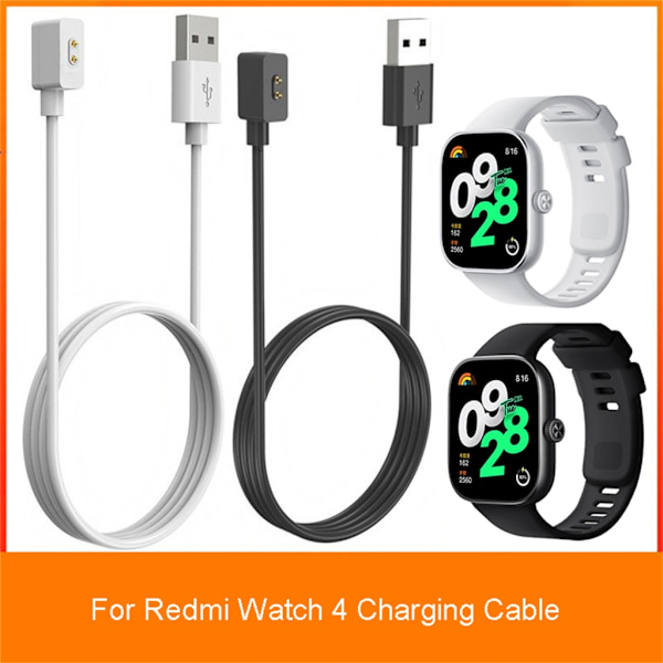 Strömförsörjningsadapter Magnetisk Laddare USB Laddningskabel Linjestativ för Watch 4 Black 60cm