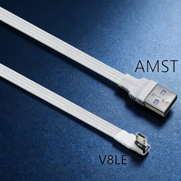 USB til USB 5-pinners konverteringskabel Flat gummiledning Rask lading Fleksibel ledning 0.3m - RT