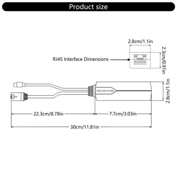 Höghastighetsdataöverföring USB C POE-splitter för förbättrad enhetsprestanda null - 100M 5V2.4A