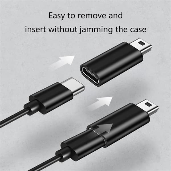 Mini USB til USB C Adapter USB C til Mini USB Adapter USB C Hun til Mini USB Silver
