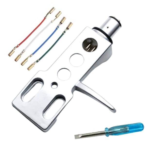 4-benet metalpatronmontering Patron Headshell Holder Opgraderer Auditive Opsætninger Silver