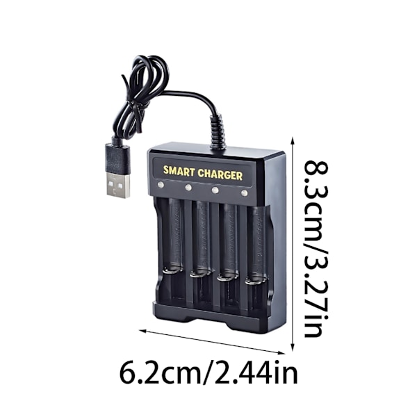 Universell Laddare för 1.2V AA/AAA Uppladdningsbara Batterier med LED Statusdisplay, USB-ingång Energibesparing