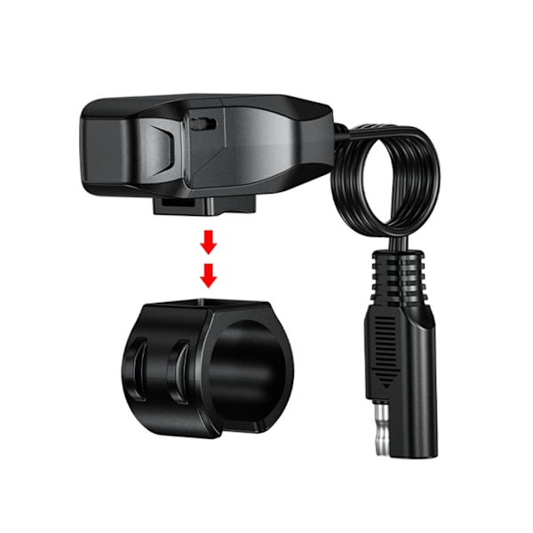 Motorcykel Fordonsmonterad Laddare Vattentät USB-C Adapter Typ-C Port Laddare