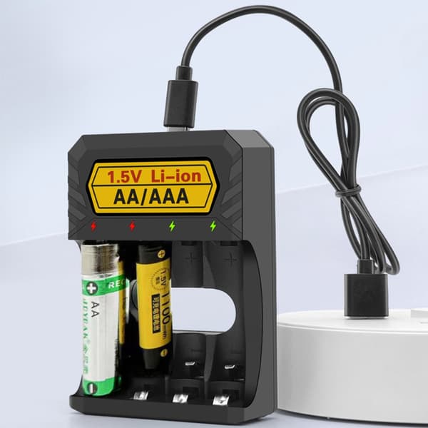 Batterilader for Litium og AA/Triple A Oppladbart Batteri Ladebase