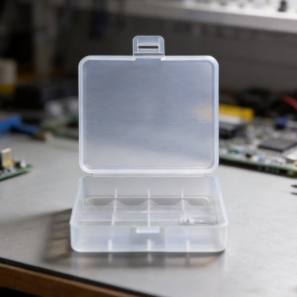 Bærbar batterioppbevaringsboks for 18650 /26650 celler, etuiholder med klart lokk og solid konstruksjon null - 2 sections 26650