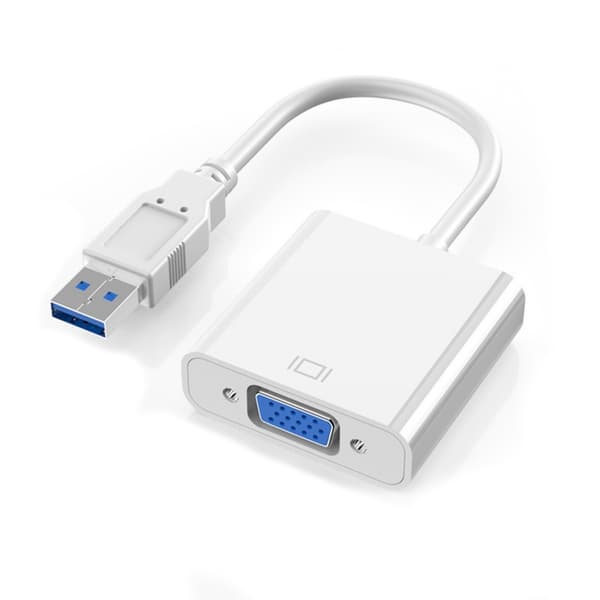 USB 3.0 - VGA-sovitinkaapeli korkean resoluution videolähtöön White