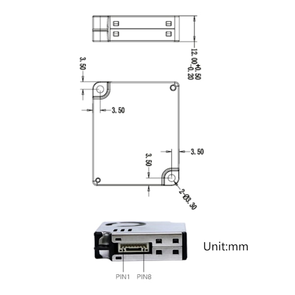 Luftkvalitetsdetektor PM2.5 Hög Precisionsdetektering PMS9003M Dammsensormodul