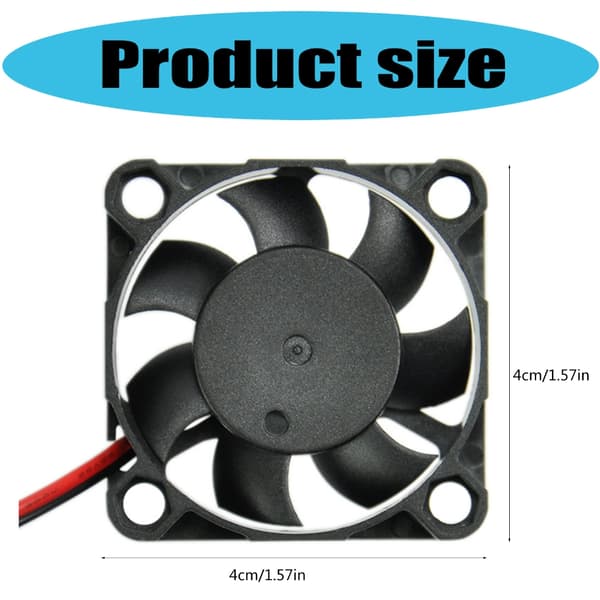 40mm 5V 12V 24V 3D Printer Køleventilator med Dobbelte Kuglelejer til Elektronik null - 12V