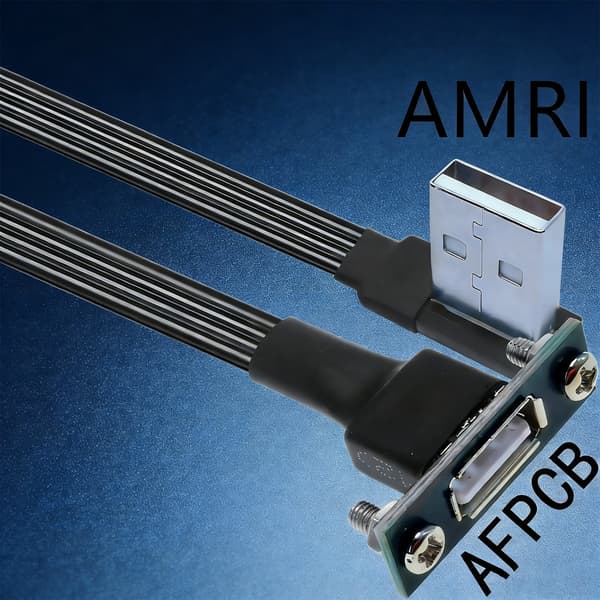 Rettvinklet/rett USB 2.0 skjøtekabel panelmontering for plassbesparende oppsett 3m - ST