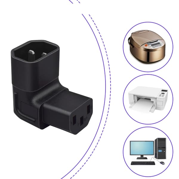 IEC320 C14 til C13-adapter C14 til C13 Opp/Ned Vinkel Forlengelsesstrømadapter Strømadapter Serverstrømadapter For PC null - D
