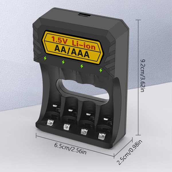 Batterilader for Litium og AA/Triple A Oppladbart Batteri Ladebase