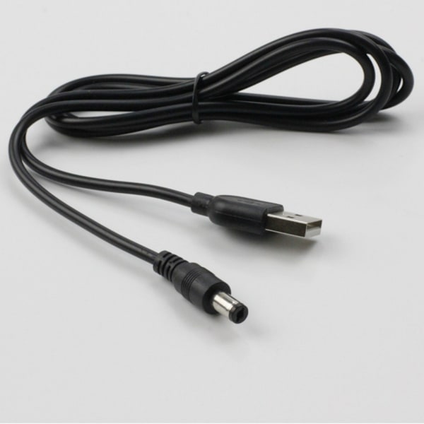 Användarvänlig USB till DC5521 Strömkabel USB Hane till 5.5mmx2.1mm Hane för Fläkt Leksak White 1.2m