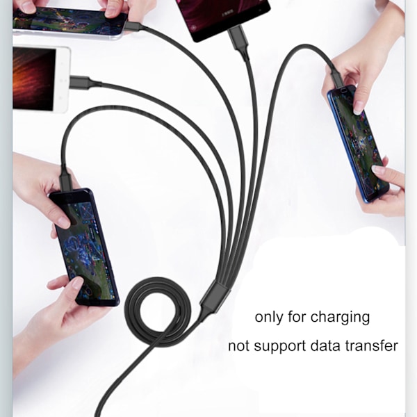 1 till 6 USB C Laddningskabel Portabel Typ-C till Typ-C Splitter Adapter Laddningskabel för Mobiltelefon Surfplatta 0.5m/1.5m 1.5m