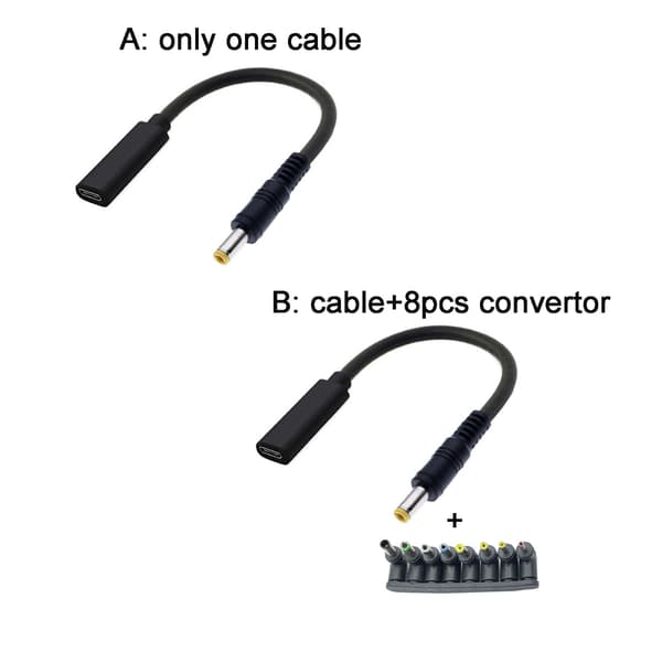 USB C/Type-C PD til 12V 3.5/4.0/4.8/5.5/6.3/6.4mm Strømkonverteringskabel til Router null - Line plus adapter