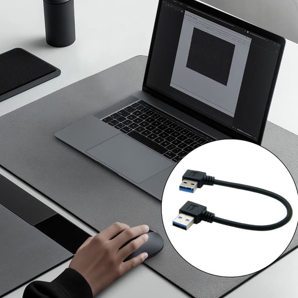 90 Graders Vinklet USB 3.0 A til A Han-kabel Problemfri Forbindelse Hurtig Overførsel 0.5m