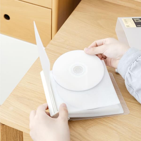 Opbevaringsboks til 24 CD'er, ridsefast CD-holder til organisering og beskyttelse White