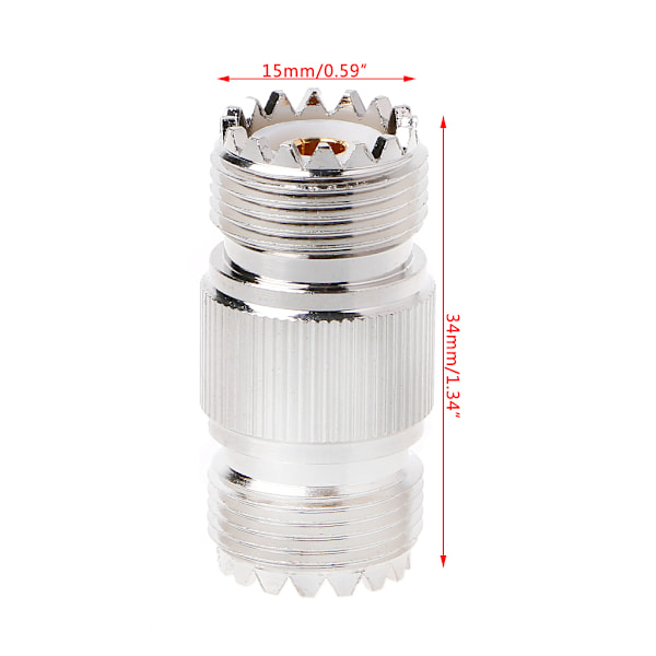 UHF PL-259 SO-239 Honkontakt till UHF Honkontakt RF Rakt Kopplingsstick Nickel