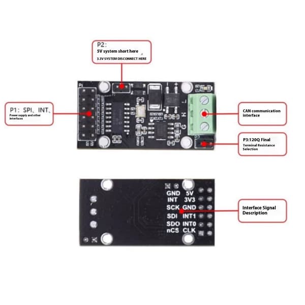 Højhastigheds SPI til CANFD Interface Modul, der understøtter CANFD Protokoller og 8Mbps Overførselshastighed MCP2518FD Modul 2pc