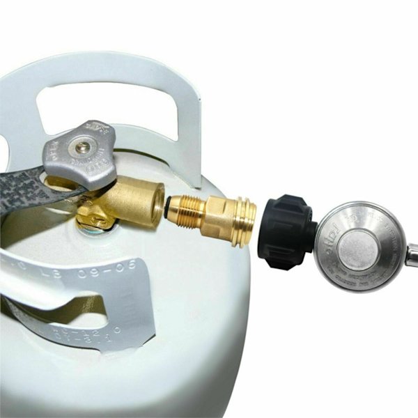 Propan LP TANK POL Serviceventil till QCC Utlopp Mässing Adapter Del Camping