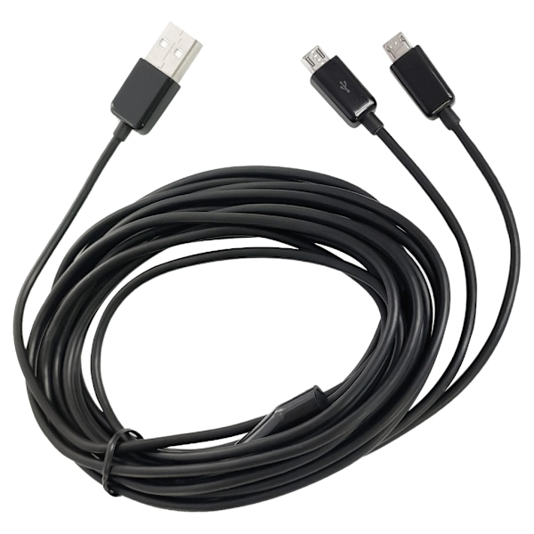 Bärbar USB till Micro USB Laddningskabel Datakabel 2-i-1 Design för Bekväm Laddning Black