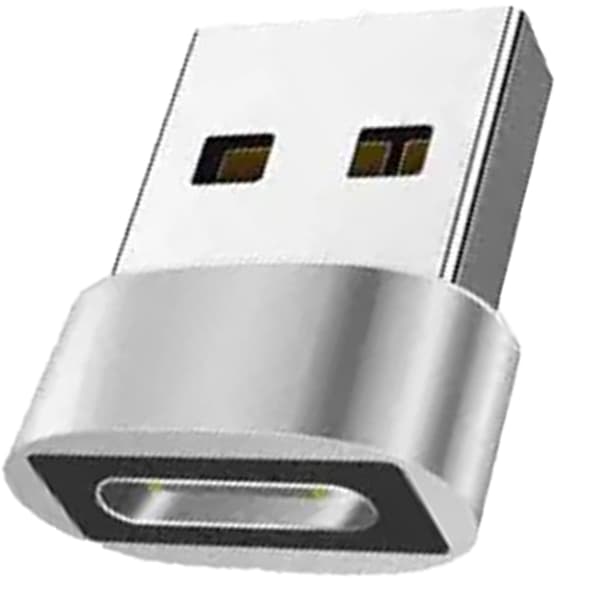 Han til Hun Konverteringsadapter Understøtter Opladning USB til Type C Silver