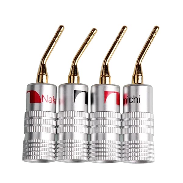 4 stk/sett lydjackplugg 2 mm gullbelagte bananplugger videohøyttalerpluggadapter