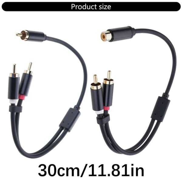 30 cm 2RCA Splitterkabel Nylonflettet Lyd Y-adapter til Lydkabel 30 cm 2 pack - Revol ution
